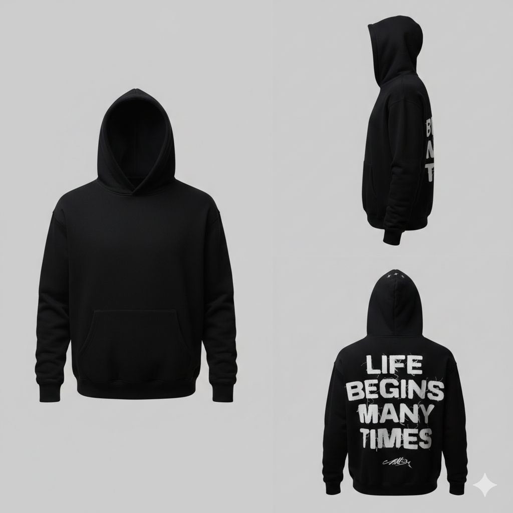 HOODIE NEGRO OVERSIZE “BACK MESSAGE”